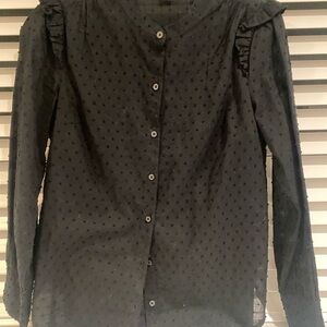 Old Navy Black Textured Blouse